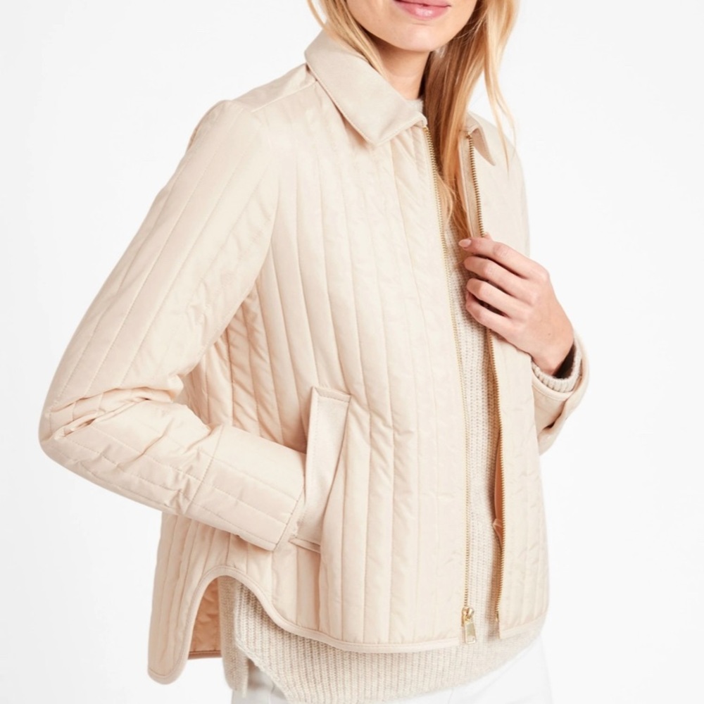 Cream Jacket -Banana Republic passport quilted jacket.